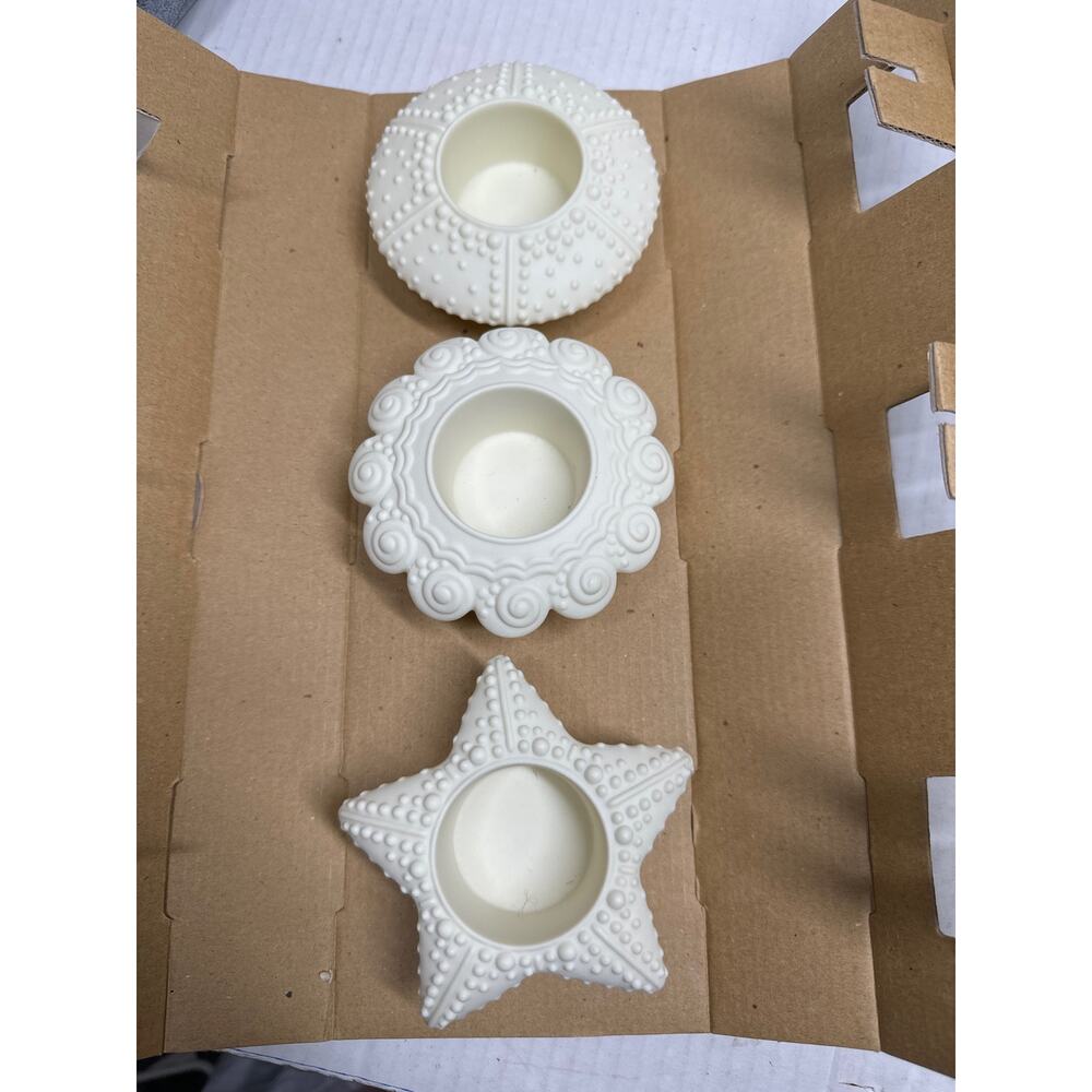 Partylite Sea Drifters P7103 4inch Bisque‎ Shell Votive Candle Holders